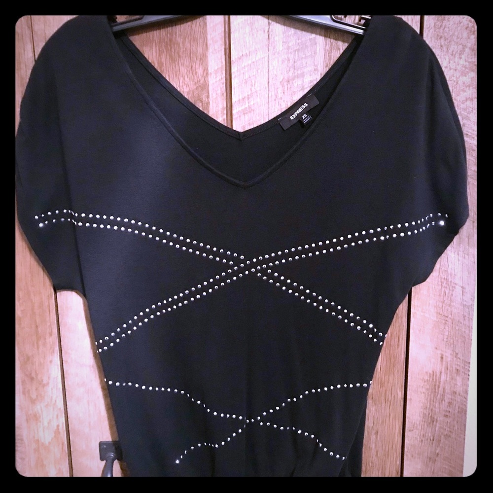 Black embellished top